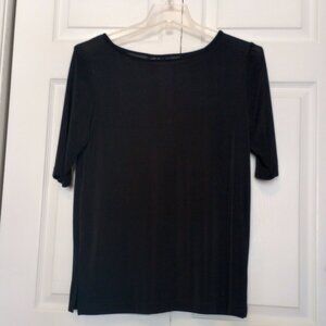 Traveler Black Short Sleeve Acetate Top sz XL